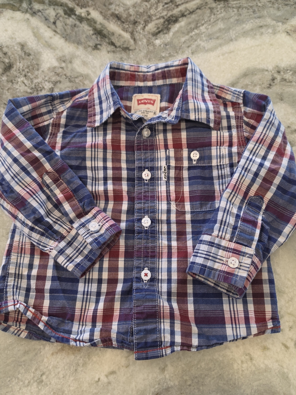 Levi's Red, Blue & White Plaid Kids Button-Down Shirt